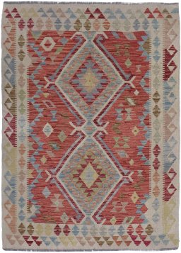Full view of New Modern Design rug from Pakistan, 176 × 131 cm in Multi Color tones