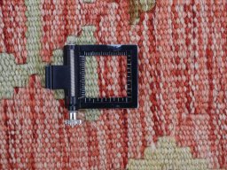Corner detail of New Modern Design rug showing border pattern and Wool pile