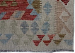 Close-up detail of New Modern Design rug from Pakistan showing Wool weave