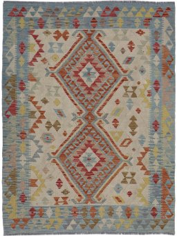 Full view of New Modern Design rug from Pakistan, 173 × 130 cm in Multi Color tones