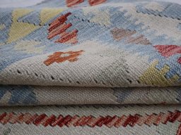 Close-up detail of New Modern Design rug from Pakistan showing Wool weave