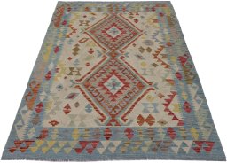 Full view of New Modern Design rug from Pakistan, 173 × 130 cm in Multi Color tones
