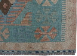 Close-up detail of New Modern Design rug from Pakistan showing Wool weave