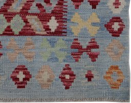 Close-up detail of New Modern Design rug from Pakistan showing Wool weave