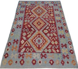 Full view of New Modern Design rug from Pakistan, 179 × 103 cm in Multi Color tones