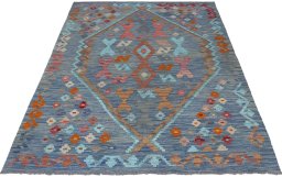 Full view of New Modern Design rug from Pakistan, 194 × 157 cm in Multi Color tones