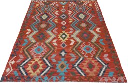 Full view of New Modern Design rug from Pakistan, 199 × 151 cm in Multi Color tones