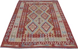 Full view of New Modern Design rug from Pakistan, 204 × 155 cm in Multi Color tones