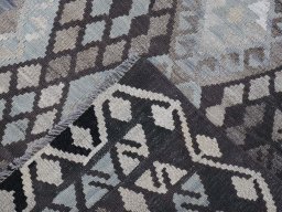 Surface texture of New Modern Design rug with natural Wool and intricate pattern