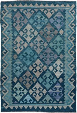 Full view of New Modern Design rug from Pakistan, 156 × 99 cm in Multi Color tones