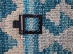 Corner detail of New Modern Design rug showing border pattern and Wool pile