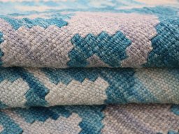 Close-up detail of New Modern Design rug from Pakistan showing Wool weave