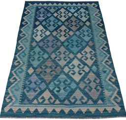 Full view of New Modern Design rug from Pakistan, 156 × 99 cm in Multi Color tones