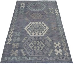 Full view of New Modern Design rug from Pakistan, 175 × 119 cm in Multi Color tones