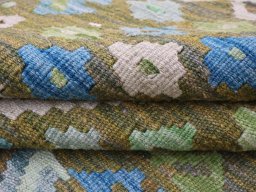 Close-up detail of New Modern Design rug from Pakistan showing Wool weave