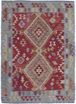 Full view of New Modern Design rug from Pakistan, 176 × 127 cm in Multi Color tones