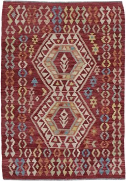 Full view of New Modern Design rug from Pakistan, 184 × 126 cm in Multi Color tones
