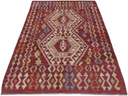 Full view of New Modern Design rug from Pakistan, 184 × 126 cm in Multi Color tones
