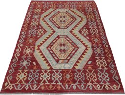 Full view of New Modern Design rug from Pakistan, 172 × 128 cm in Multi Color tones