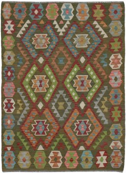 Full view of New Modern Design rug from Pakistan, 166 × 125 cm in Multi Color tones