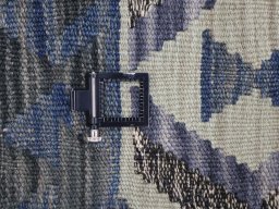 Corner detail of New Modern Design rug showing border pattern and Wool pile
