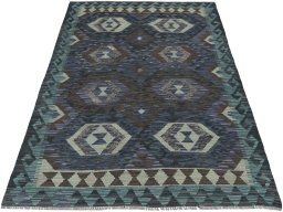 Full view of New Modern Design rug from Pakistan, 181 × 130 cm in Multi Color tones