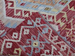 Surface texture of New Modern Design rug with natural Wool and intricate pattern