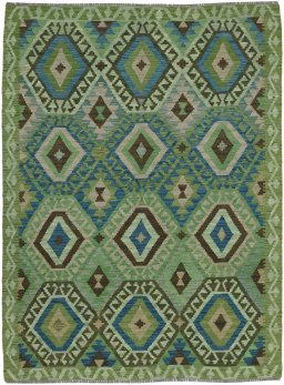 Full view of New Modern Design rug from Pakistan, 176 × 132 cm in Multi Color tones