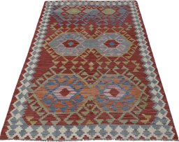 Full view of New Modern Design rug from Pakistan, 171 × 124 cm in Multi Color tones