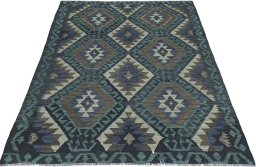 Full view of New Modern Design rug from Pakistan, 170 × 127 cm in Multi Color tones
