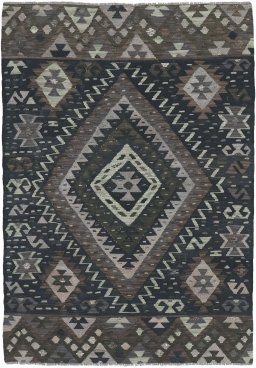 Full view of New Modern Design rug from Pakistan, 186 × 130 cm in Multi Color tones