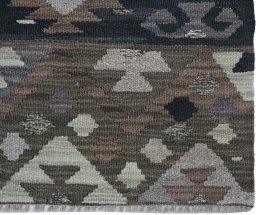 Close-up detail of New Modern Design rug from Pakistan showing Wool weave