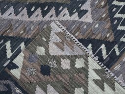 Surface texture of New Modern Design rug with natural Wool and intricate pattern