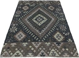 Full view of New Modern Design rug from Pakistan, 186 × 130 cm in Multi Color tones