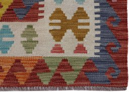 Close-up detail of New Modern Design rug from Pakistan showing Wool weave