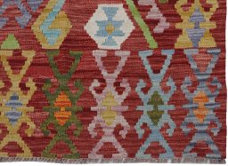 Close-up detail of New Modern Design rug from Pakistan showing Wool weave