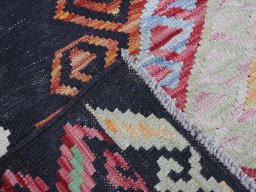 Surface texture of New Modern Design rug with natural Wool and intricate pattern