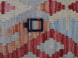 Corner detail of New Modern Design rug showing border pattern and Wool pile