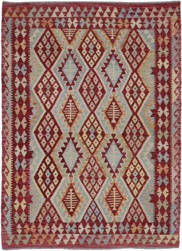Full view of New Modern Design rug from Pakistan, 232 × 175 cm in Multi Color tones