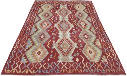 Full view of New Modern Design rug from Pakistan, 238 × 180 cm in Multi Color tones