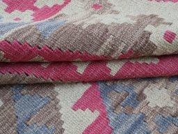 Close-up detail of New Modern Design rug from Pakistan showing Wool weave