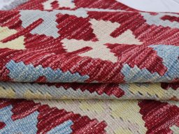 Close-up detail of New Modern Design rug from Pakistan showing Wool weave