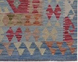 Close-up detail of New Modern Design rug from Pakistan showing Wool weave