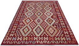 Full view of New Modern Design rug from Pakistan, 235 × 174 cm in Multi Color tones