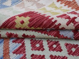 Close-up detail of New Modern Design rug from Pakistan showing Wool weave