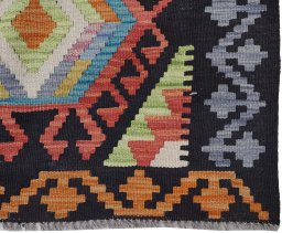 Close-up detail of New Modern Design rug from Pakistan showing Wool weave