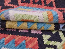 Close-up detail of New Modern Design rug from Pakistan showing Wool weave