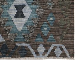 Close-up detail of New Modern Design rug from Pakistan showing Wool weave