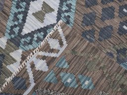 Surface texture of New Modern Design rug with natural Wool and intricate pattern