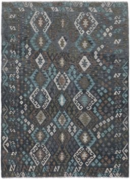 Full view of New Modern Design rug from Pakistan, 249 × 181 cm in Multi Color tones